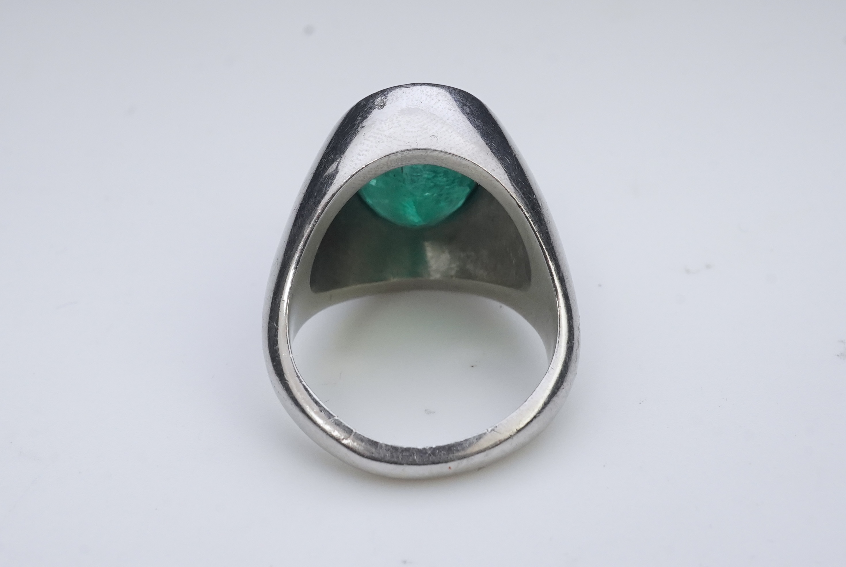 An emerald signet ring